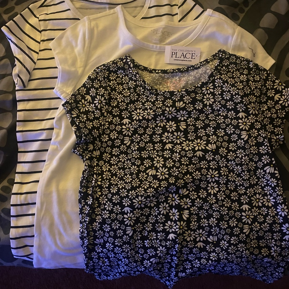 3 brand new children place tees for girls size medium(7/8) multicolor